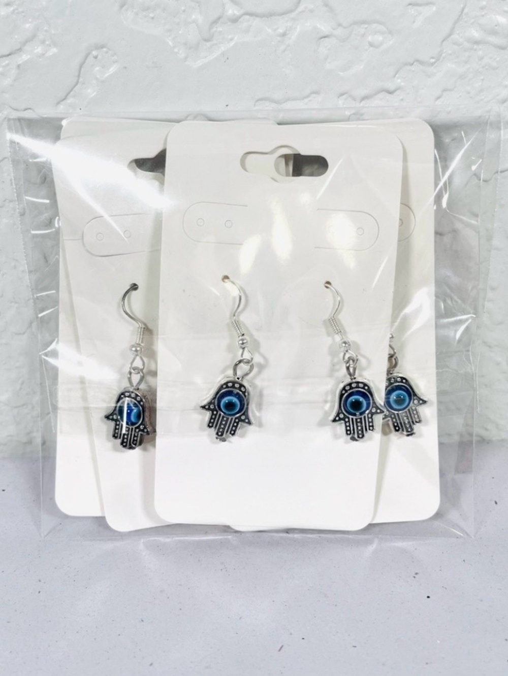 4 Blue Hamsa Earrings